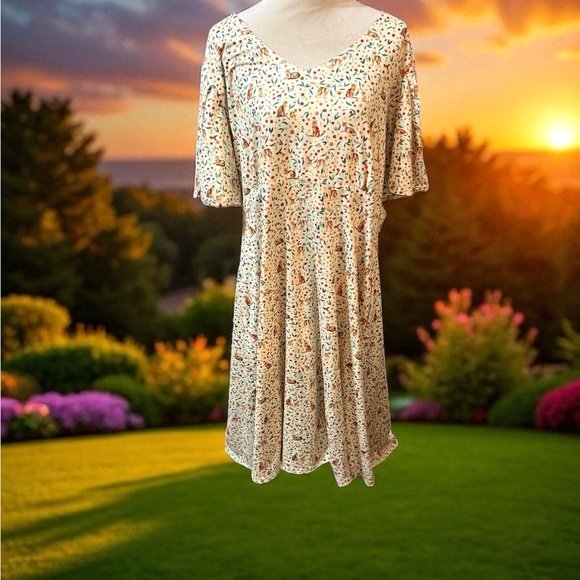 Chic Multicolor Print Midi Dress - Picture 1 of 6